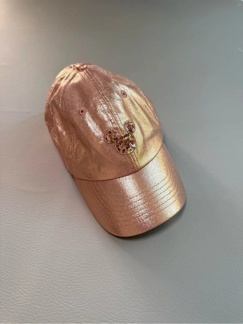 Disney Parks Briar Rose Gold Baseball Cap Hat Pink Sequins Mickey Icon Adult